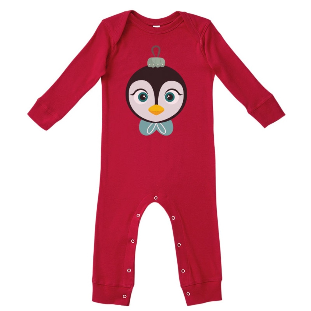 Kritter Christmas Penguin Long Baby Jumpsuit